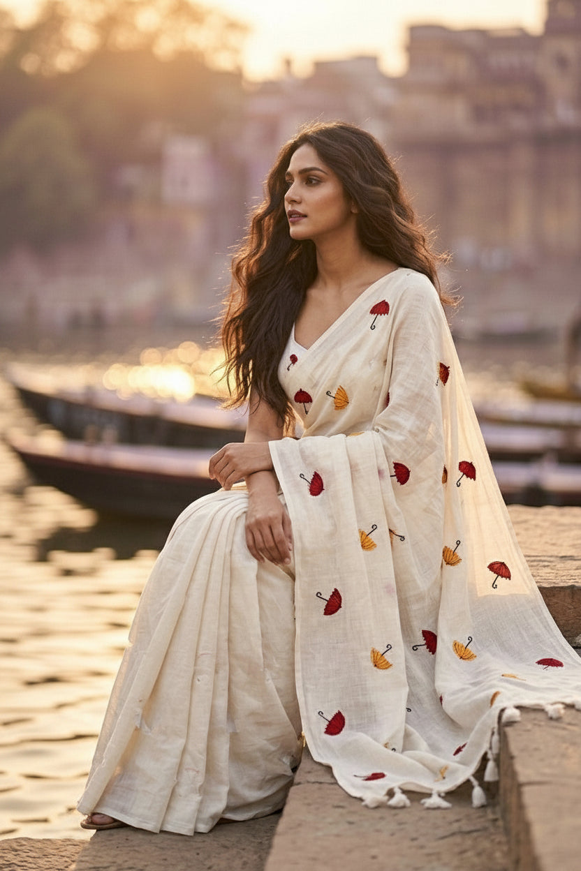 Umbrella Muse Khadi Cotton Saree