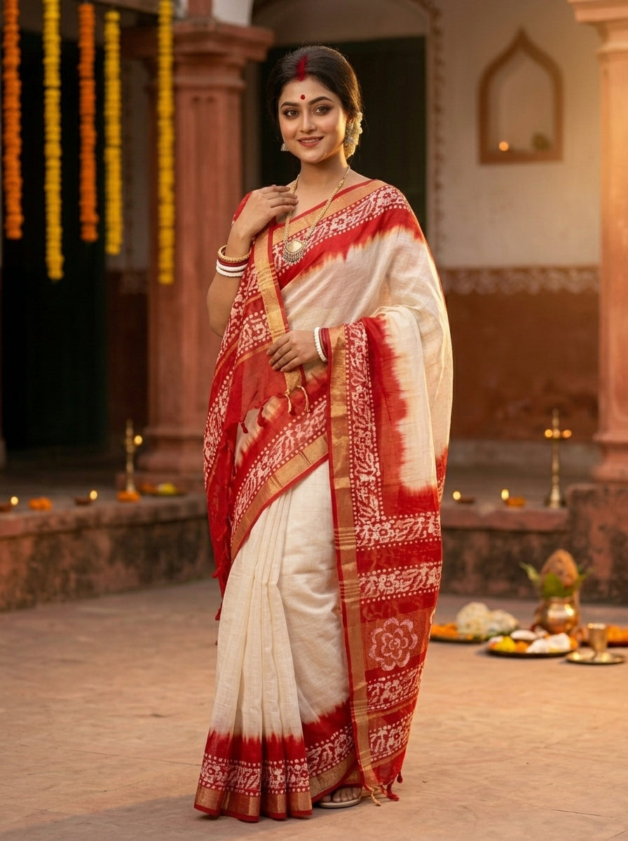 Mrinmoyee (মৃন্ময়ী) Cotton Linen Saree
