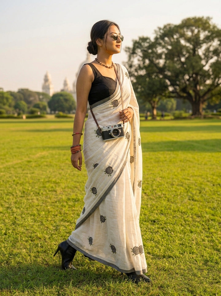 Sunrose Elegance Mul Cotton Saree