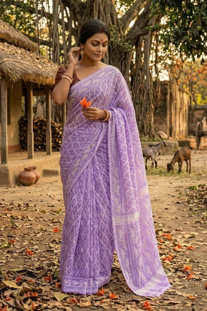 Neel Komol ( নীল কমল )Bengal Jamdani Saree