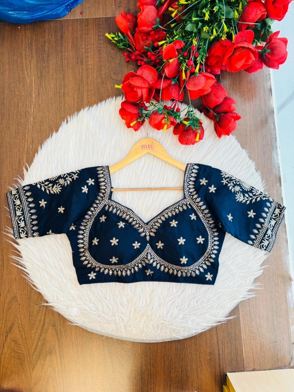Blue Serenity Fancy Silk Blouse