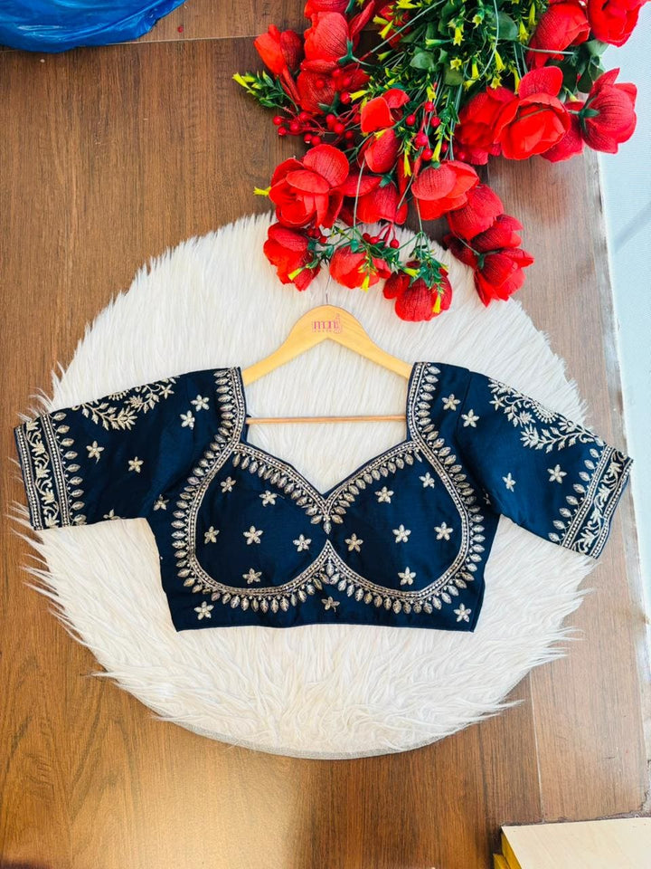 Blue Serenity Fancy Silk Blouse
