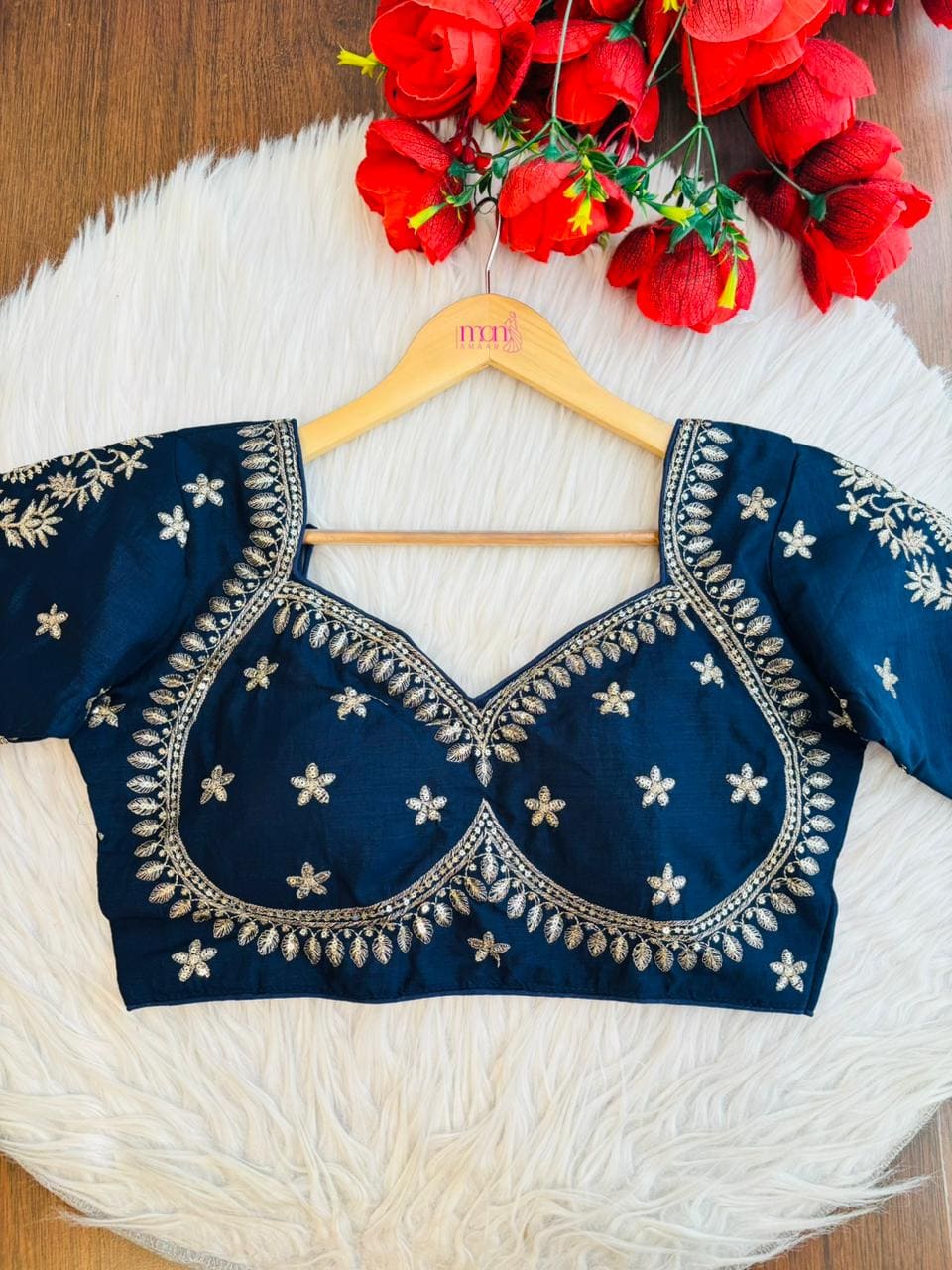 Blue Serenity Fancy Silk Blouse
