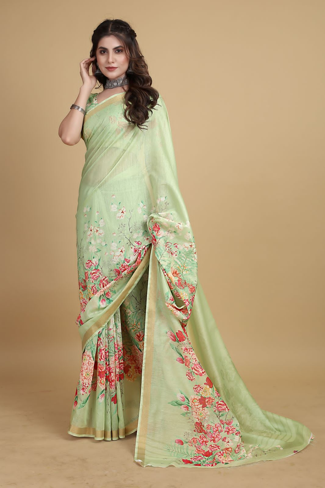 Meadow of Roses Fancy Chanderi Saree