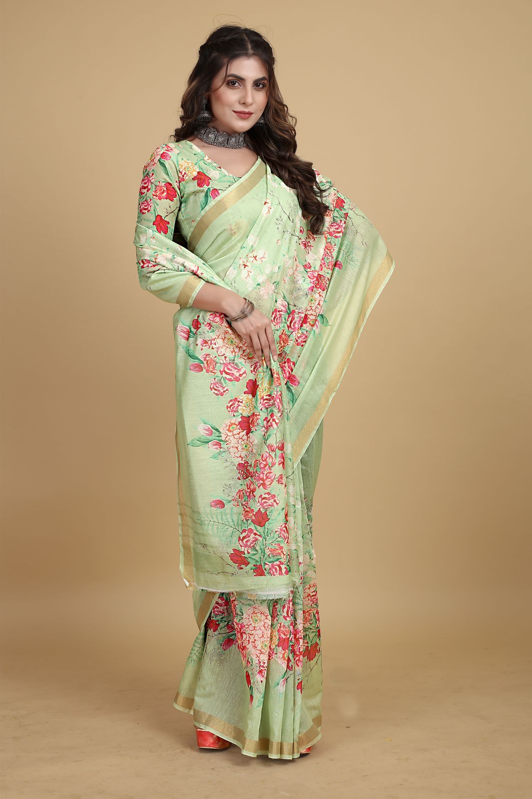 Meadow of Roses Fancy Chanderi Saree