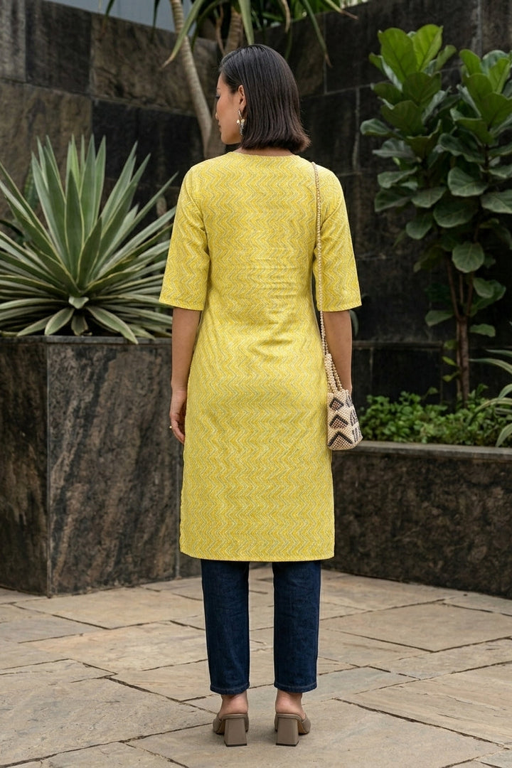 Sunshine Straight-Cut Pure Cotton Kurti