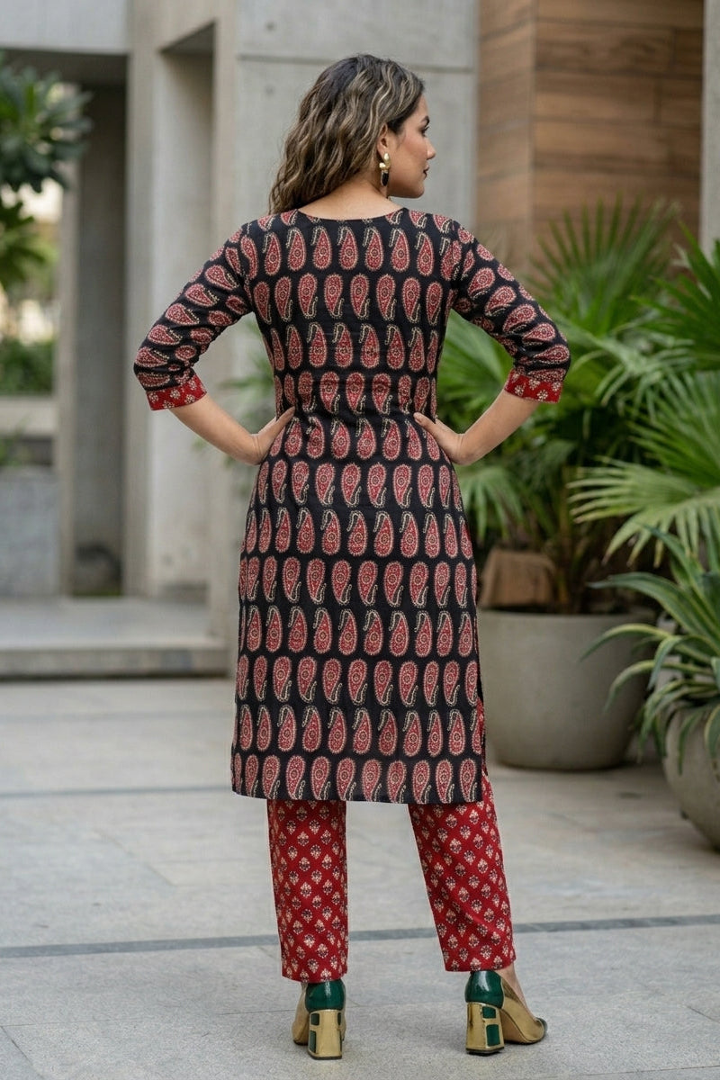 Paisley Poetry Pure Cotton Kurti Set