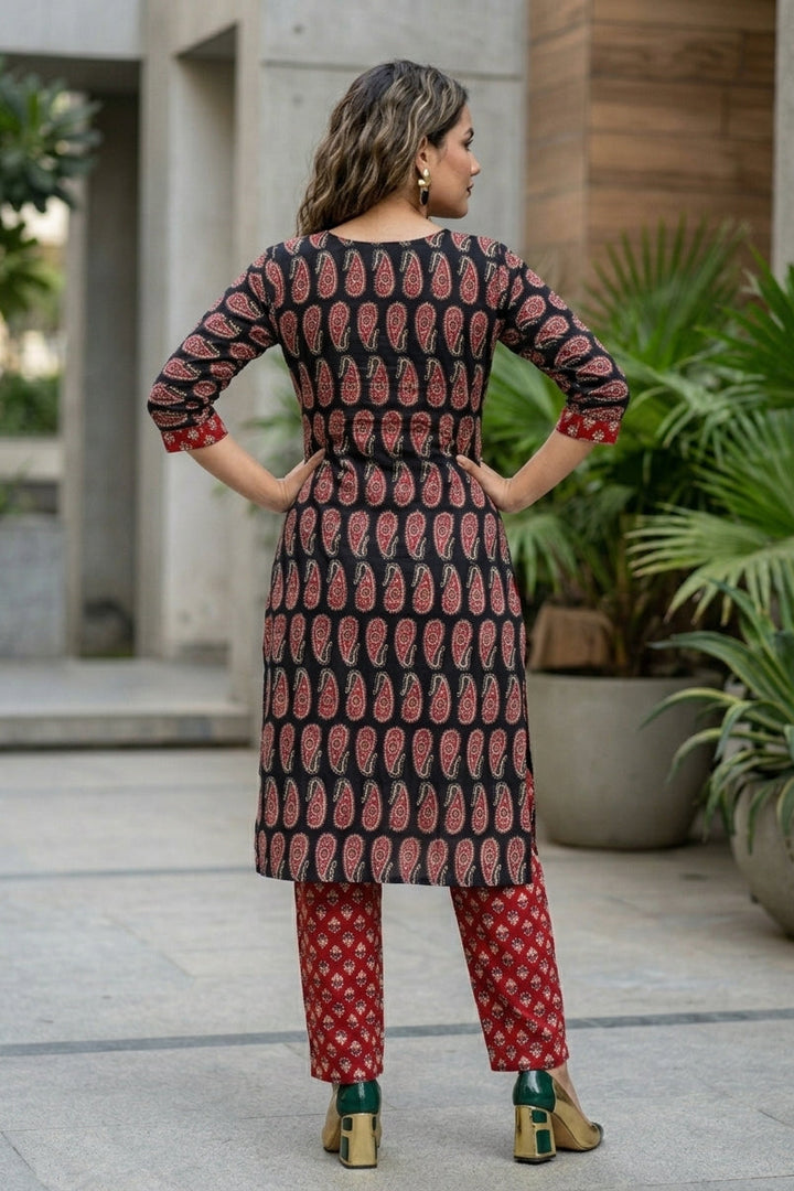 Paisley Poetry Pure Cotton Kurti Set