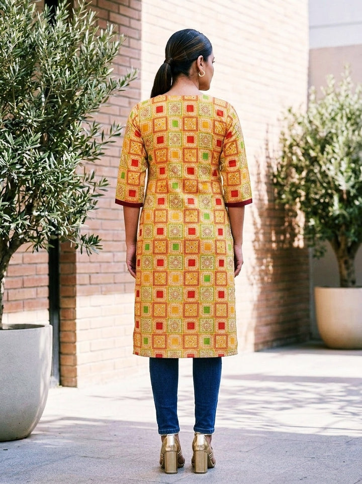 The Geometric Glee Cotton Kurti