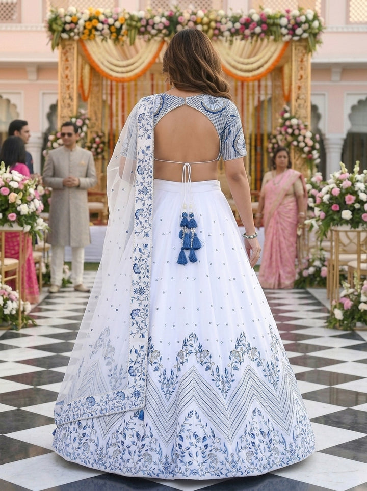 Porcelain Princess Satin Lehenga