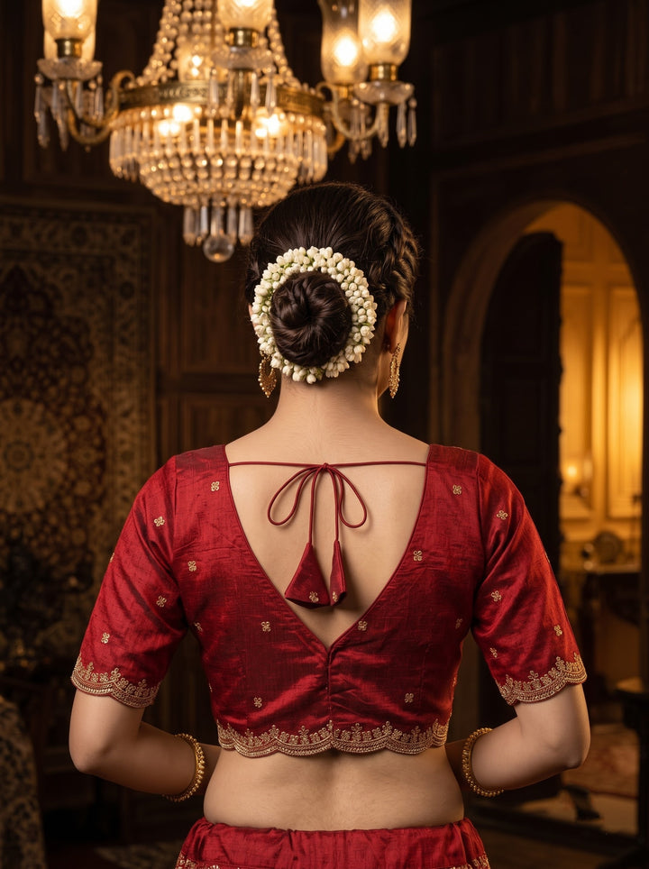 Falling For Florals Vichitra Silk Blouse