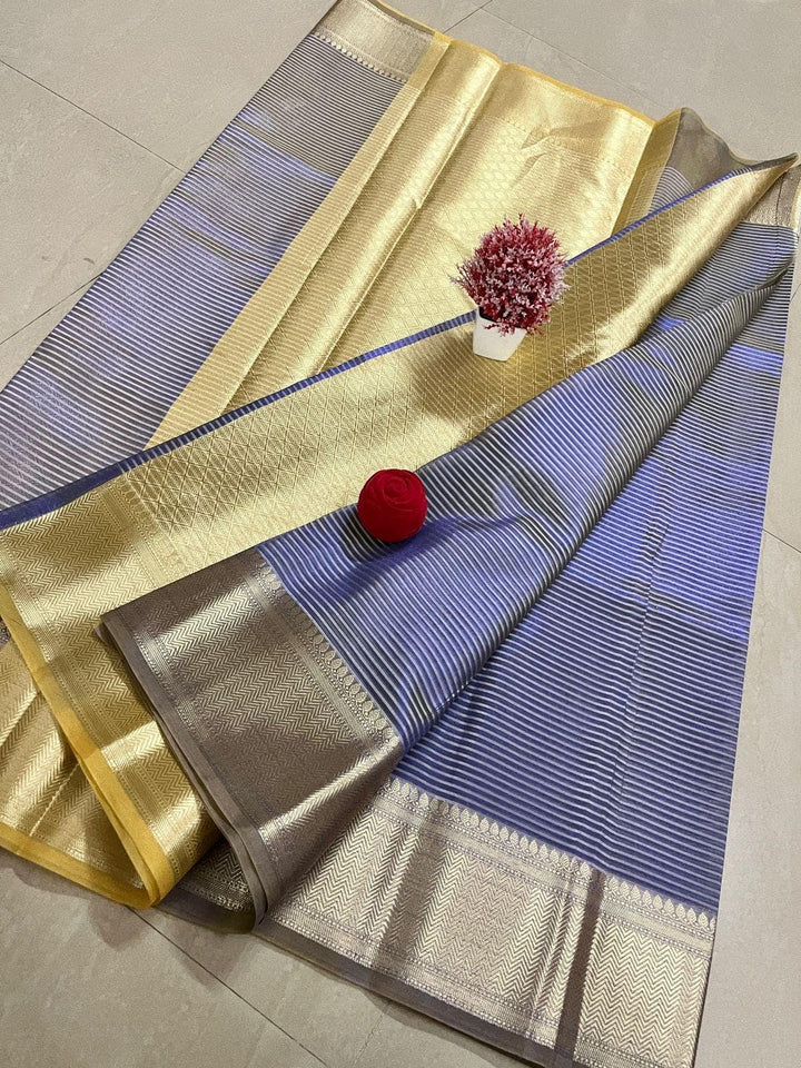 Sampurna- Striped Banarasi Tissue Saree