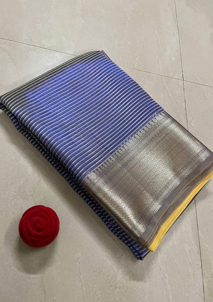 Sampurna- Striped Banarasi Tissue Saree