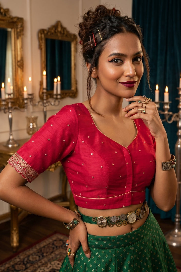 Gulabi Glam Fancy Silk Blouse