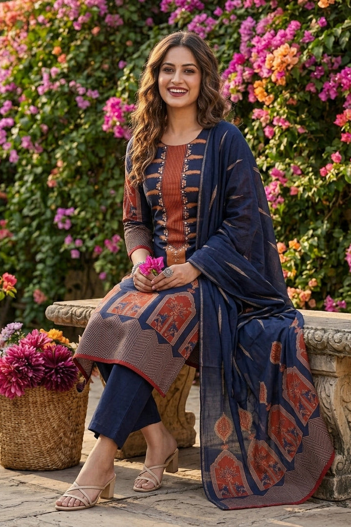 Rang Rush Ethnic Cotton Kurti Set