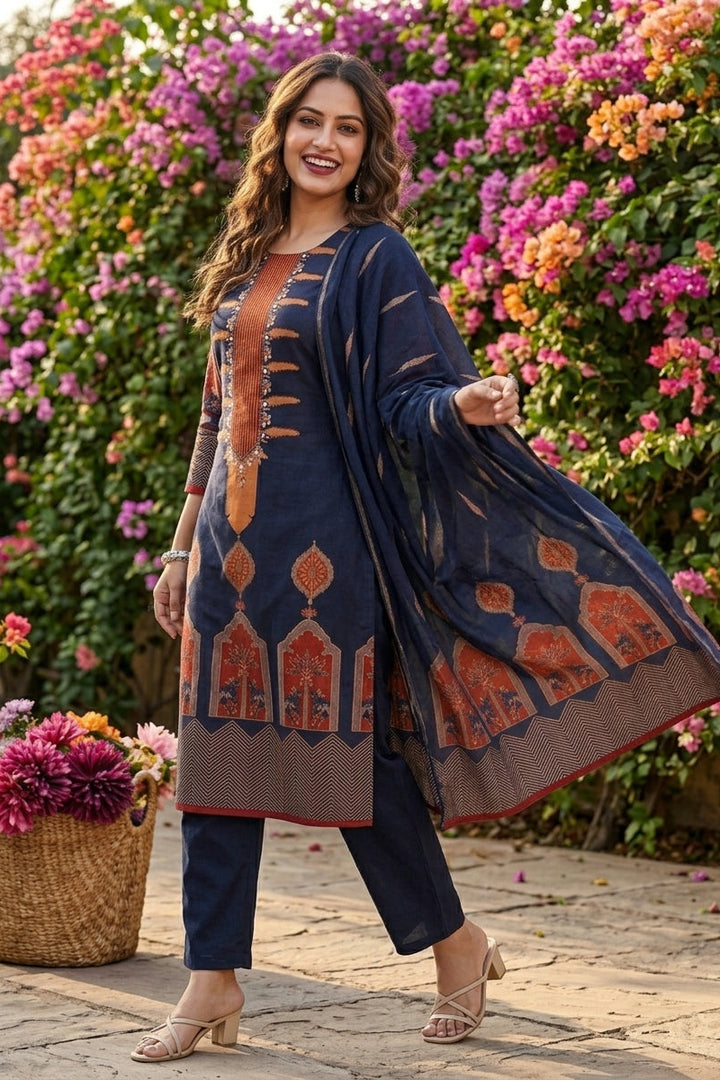 Rang Rush Ethnic Cotton Kurti Set