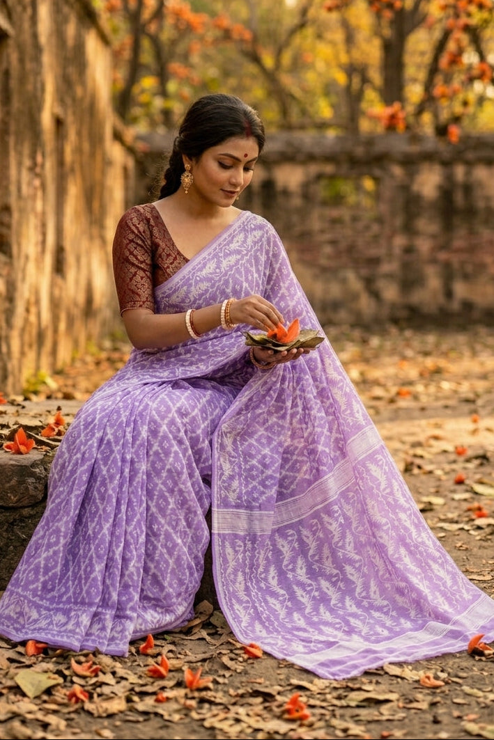 Neel Komol ( নীল কমল )Bengal Jamdani Saree