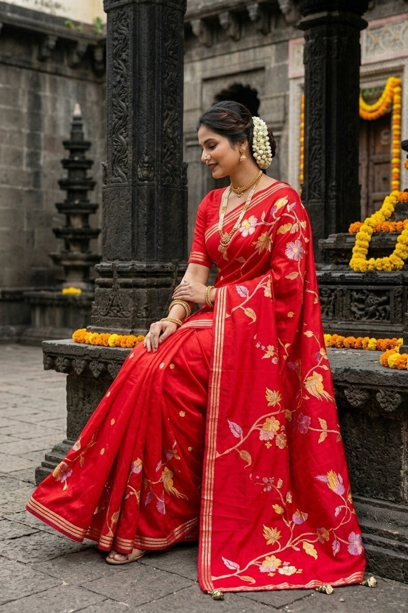Rhythm of Drapes Crepe Khaddi Silk Saree