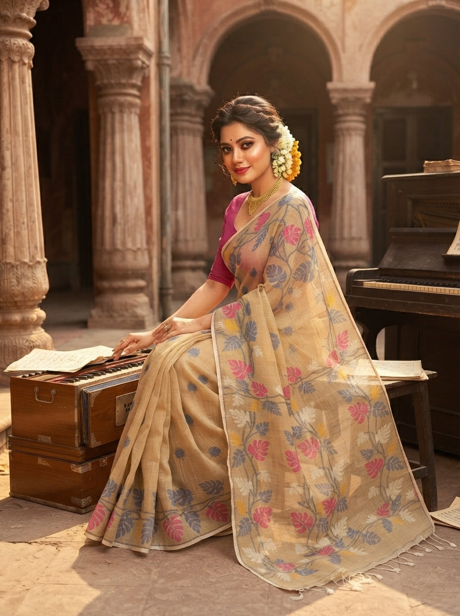 Moner Rong Dhakai Jamdani Saree