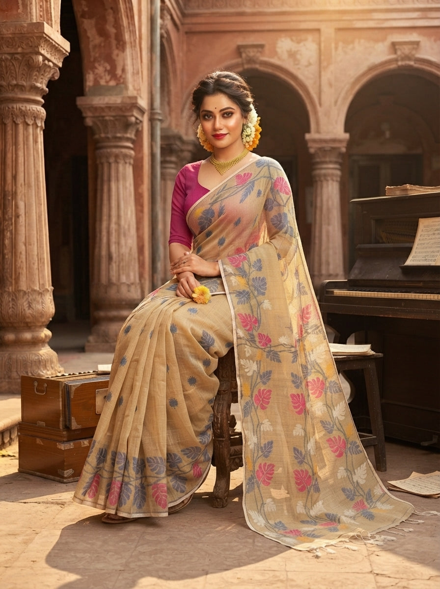 Moner Rong Dhakai Jamdani Saree