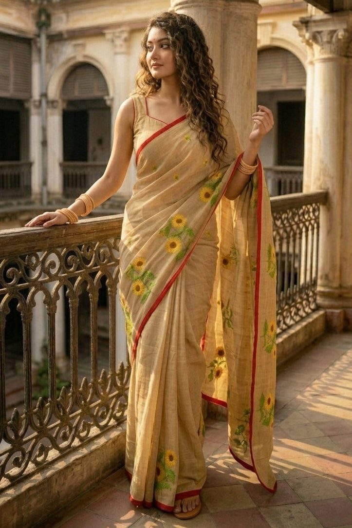 Sunflower Kiran Mul Cotton Saree
