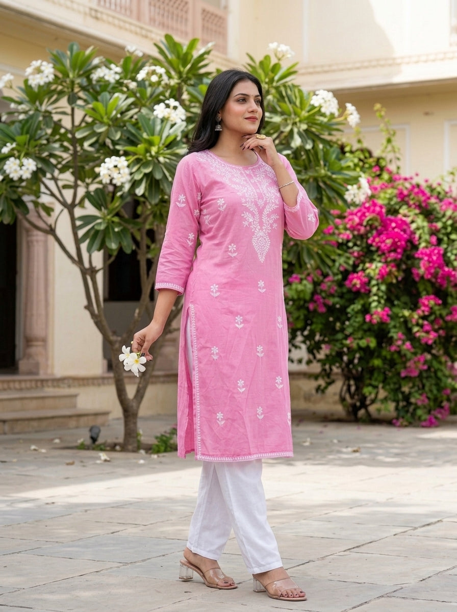 Contrasting Color With Kurti Set