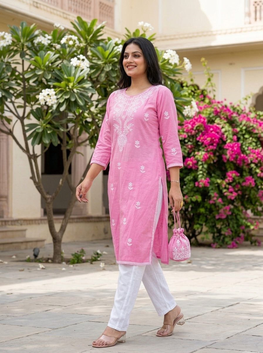 Contrasting Color With Kurti Set