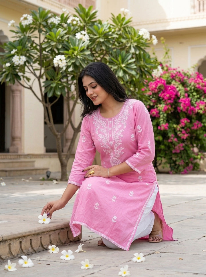 Contrasting Color With Kurti Set
