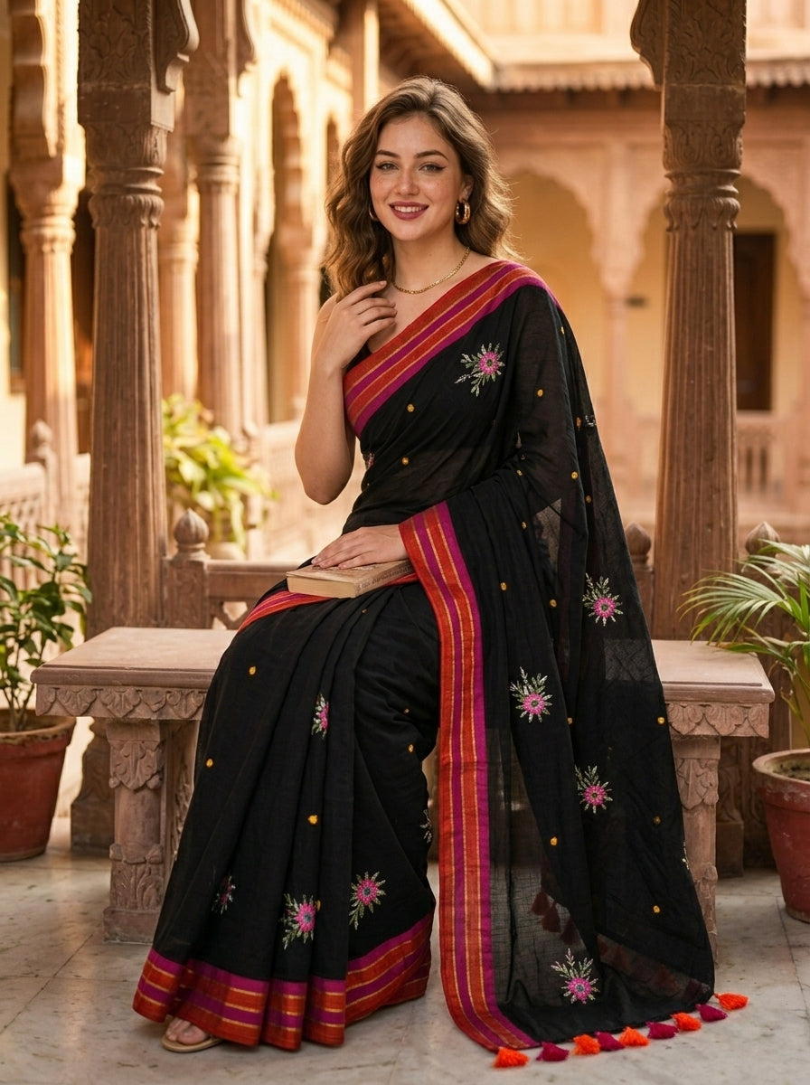 Jasmine Flora Cotton Saree