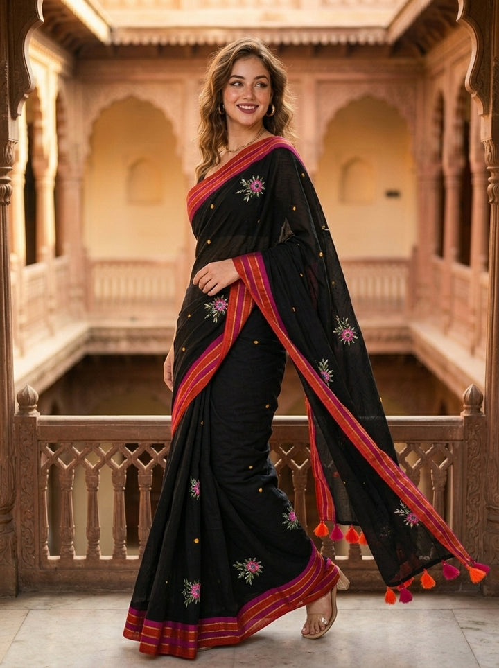 Jasmine Flora Cotton Saree