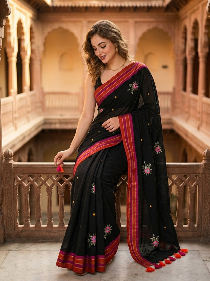Jasmine Flora Cotton Saree