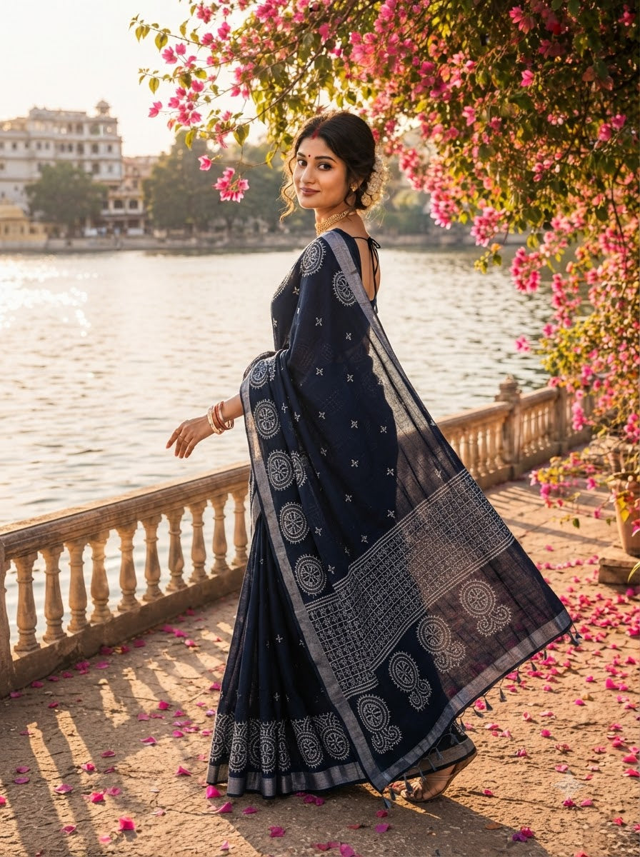 Niharika Khadi Cotton Saree