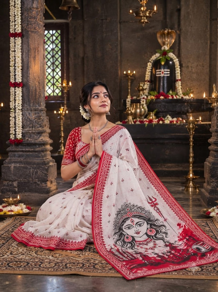 Trishulika Mul Cotton Saree with Print Work
