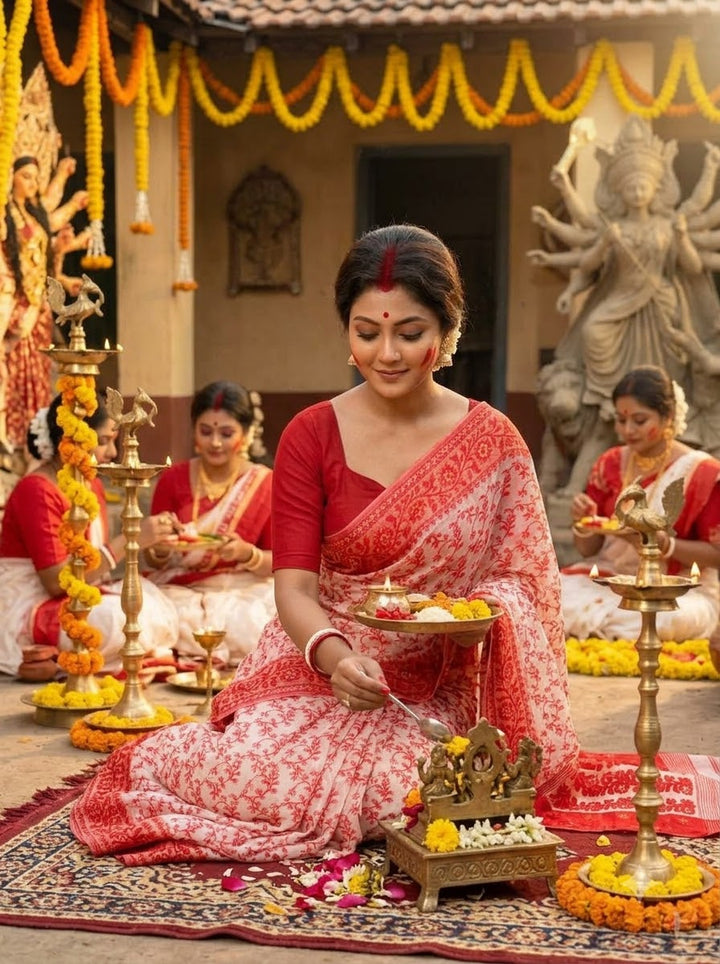 Sindurbela Bengal Jamdani Saree