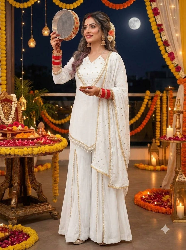 Suhagan’s Glow Mirror work Sarara set