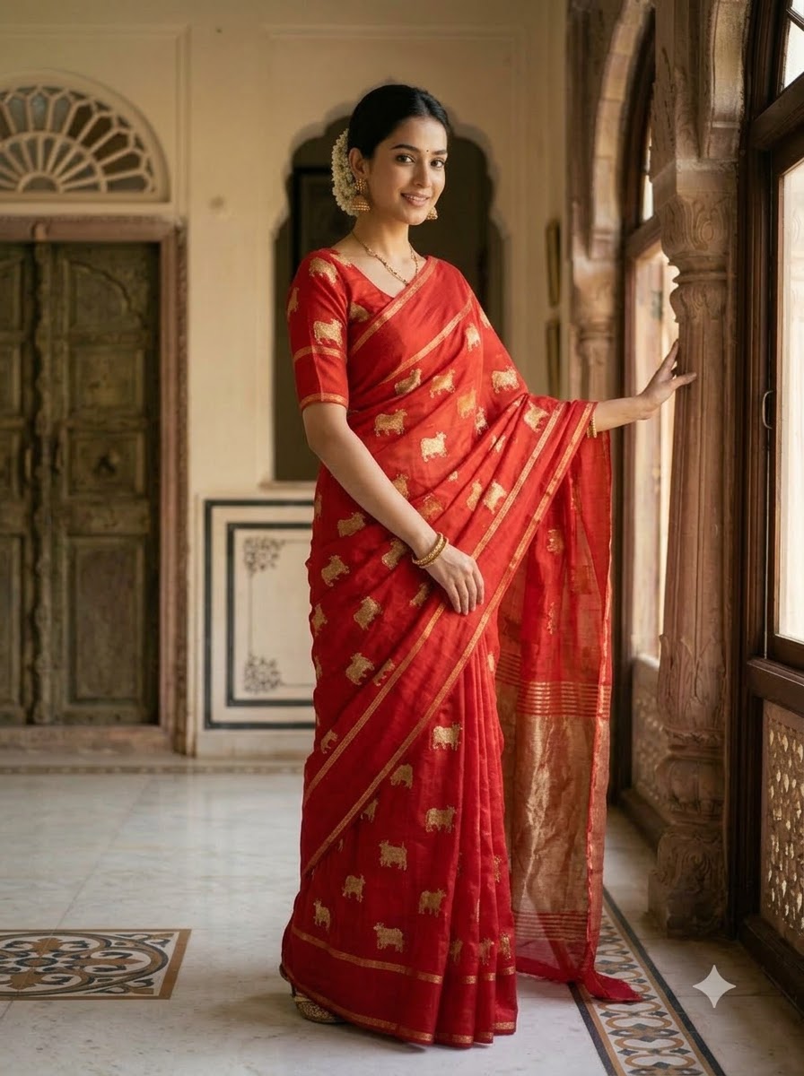 Verdant Bloom Viscose Crepe Silk Saree