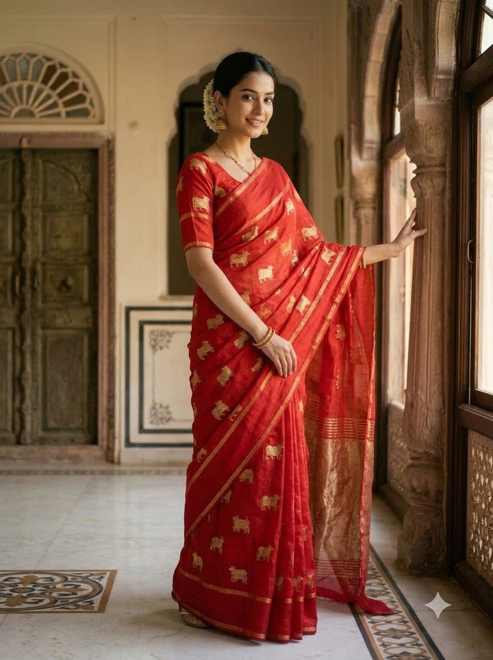 Verdant Bloom Viscose Crepe Silk Saree