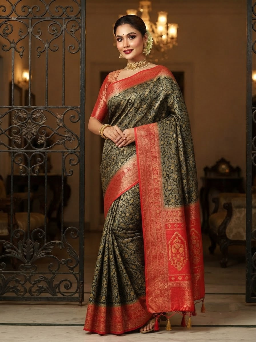 Aurelia Royale Crepe Khaddi Silk Saree
