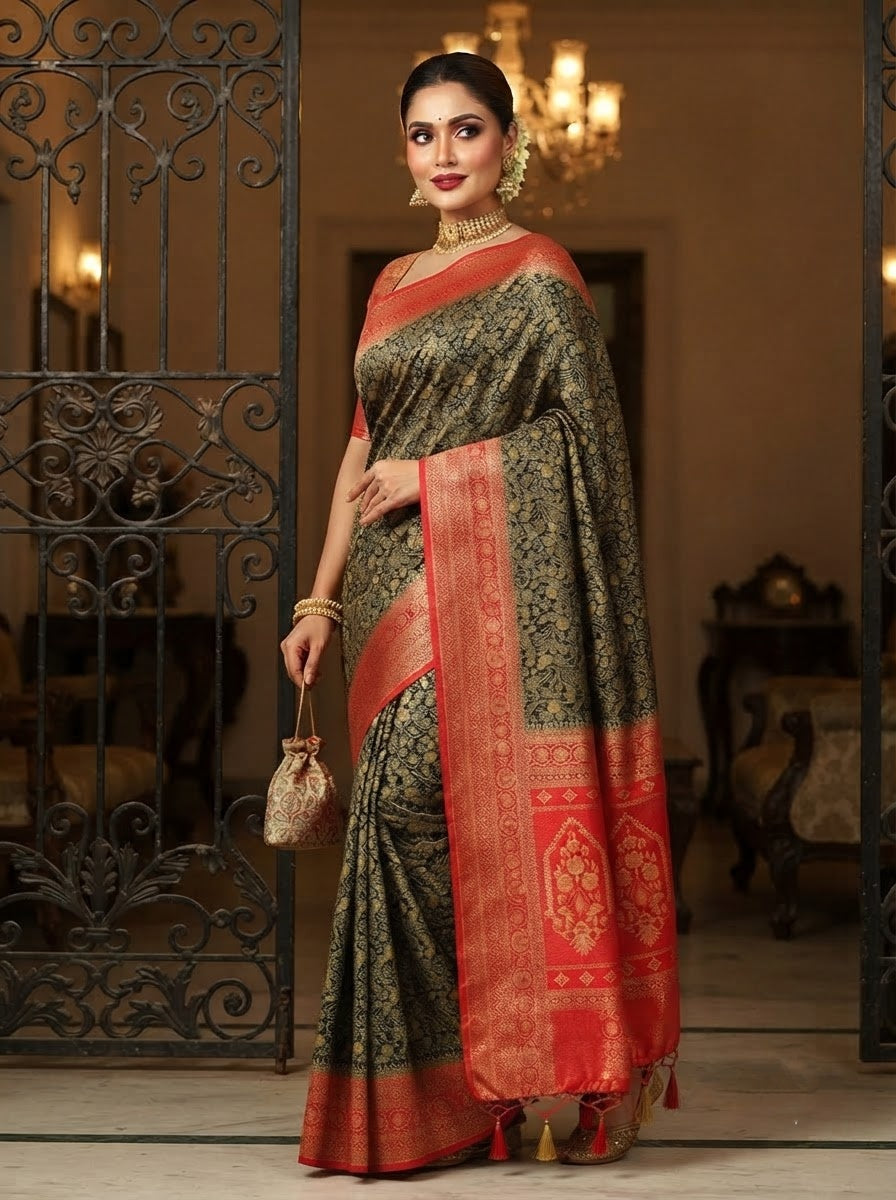 Aurelia Royale Crepe Khaddi Silk Saree