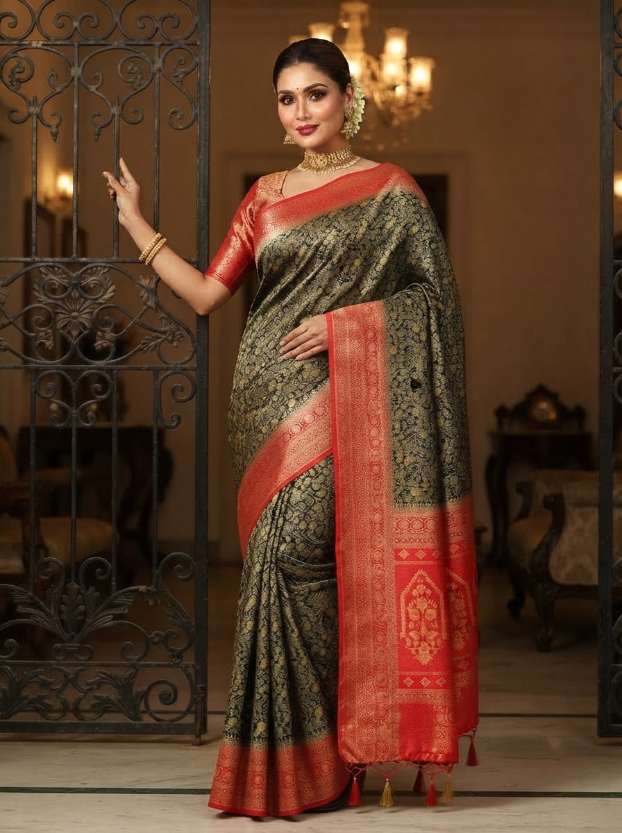 Aurelia Royale Crepe Khaddi Silk Saree