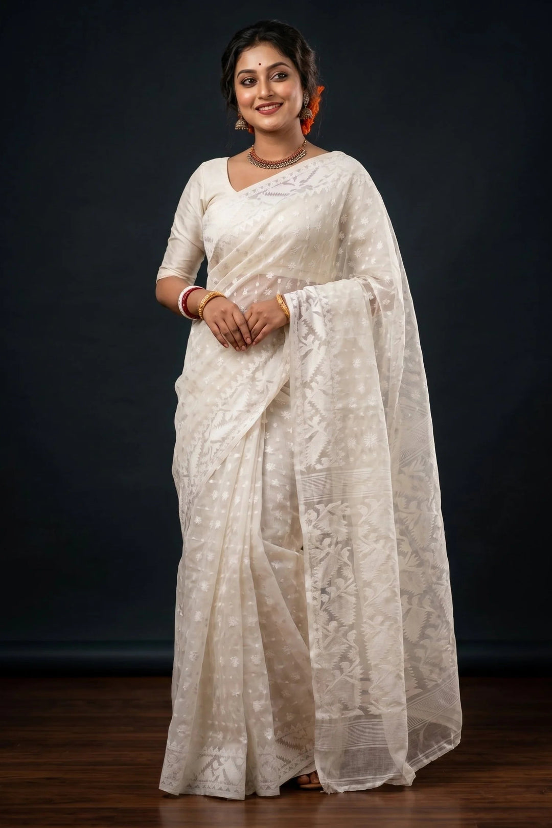 SurTara Dhakai Jamdani Saree