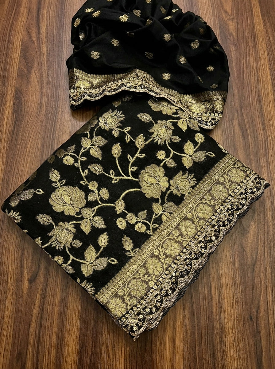 From the Gharana Banarasi Khaddi Georgette Silk