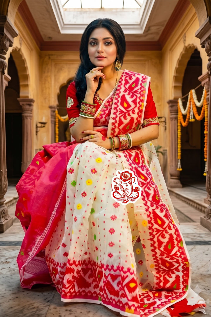 Gouri’s Grace Dhakai Jamdani Saree