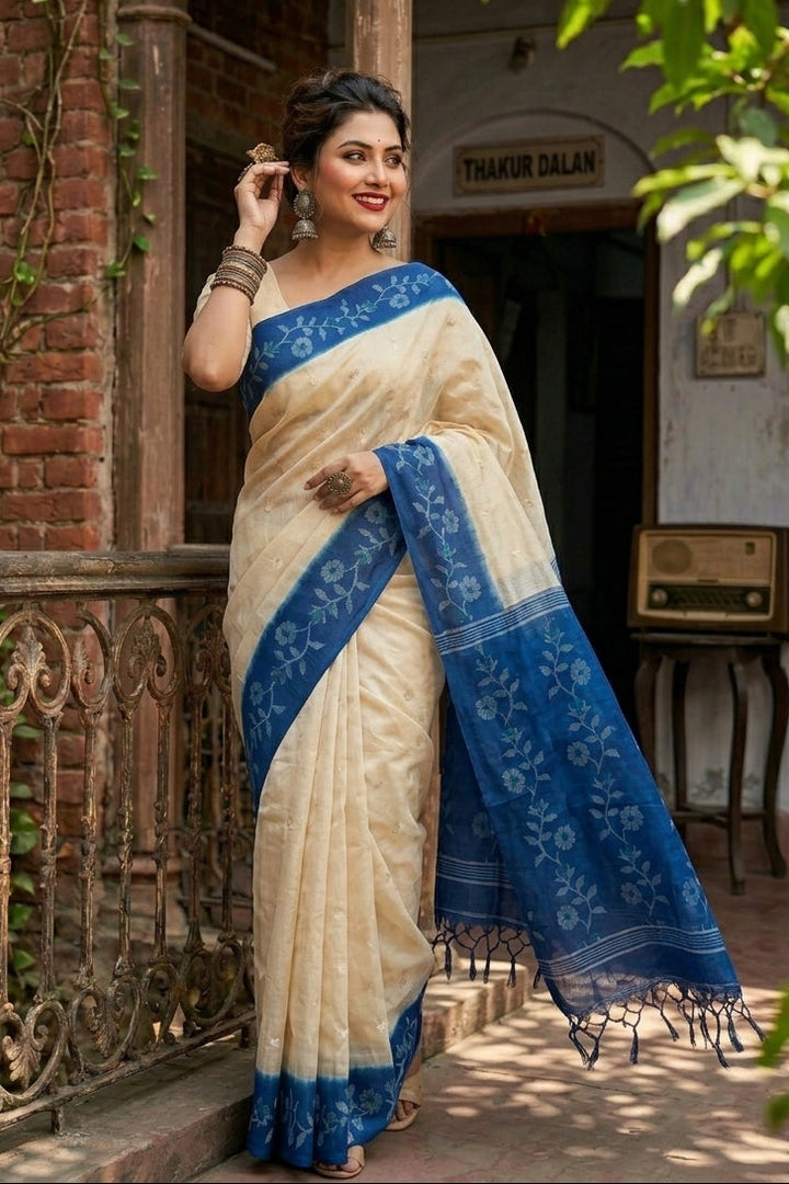 Purabi Prabha Gachi Tussar Banarashi  Saree