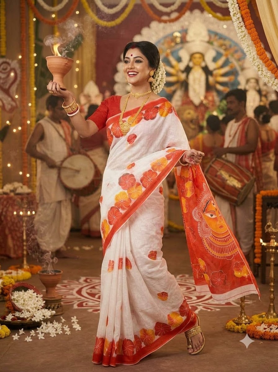 Shakti & Shringar Soft Linen Printed Saree