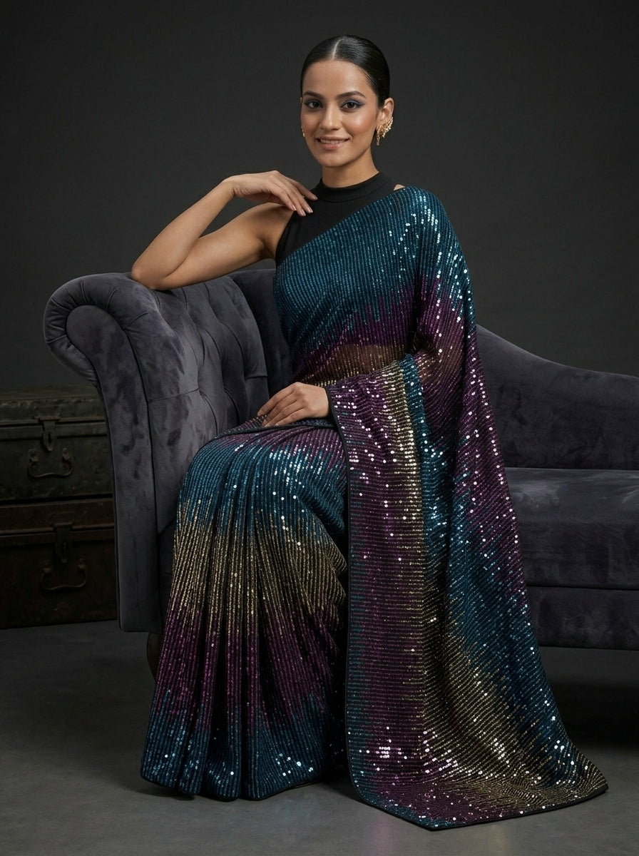 Made of Moonlight -Georgette Saree
