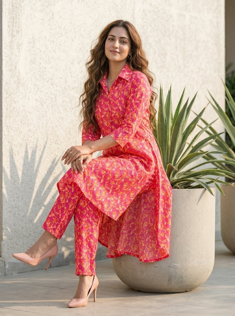 Smartness Overloaded(Pinkish Wish) Co-Ord Set