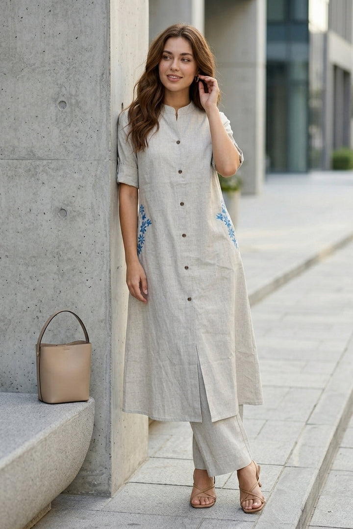 Little Bit Closer Cotton Kurti Set