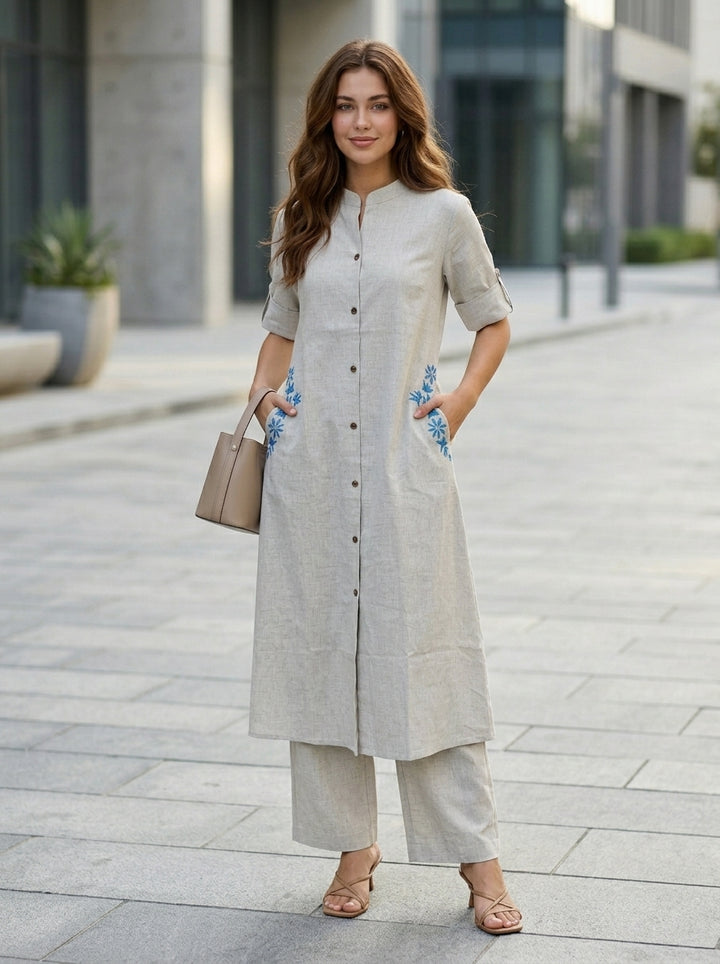 Little Bit Closer Cotton Kurti Set
