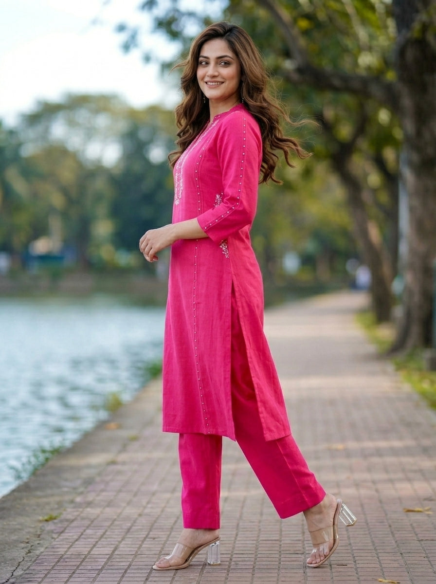 World Class Story Cotton Kurti Set
